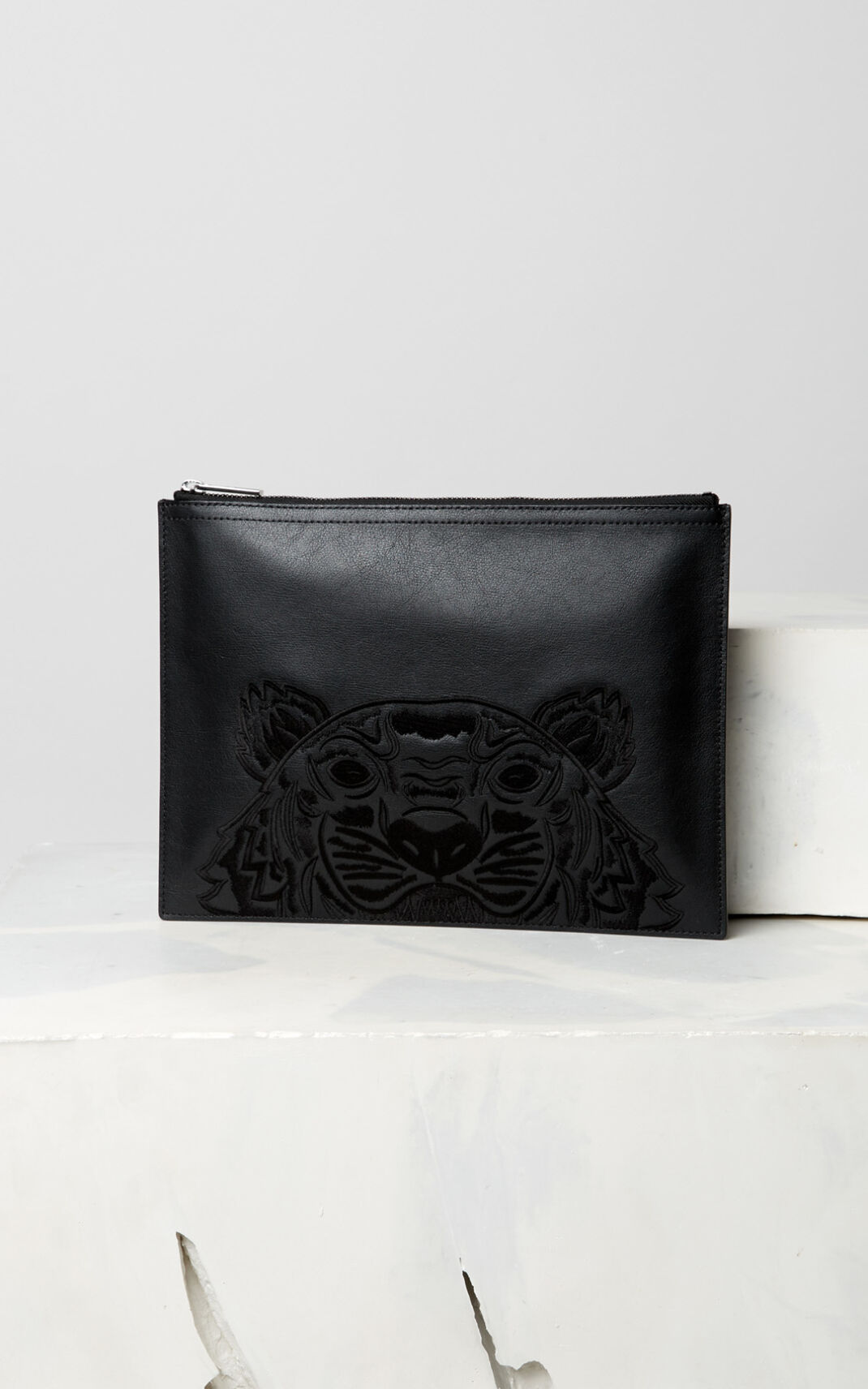 Kenzo Tiger Læder Clutch Herre - Sort DK-501624